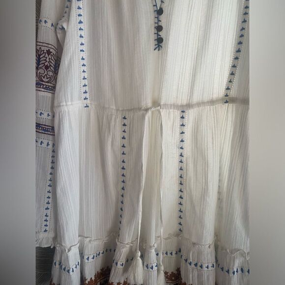 Veronica Beard short white long sleeve boho style dress size medium - Picture 12 of 15